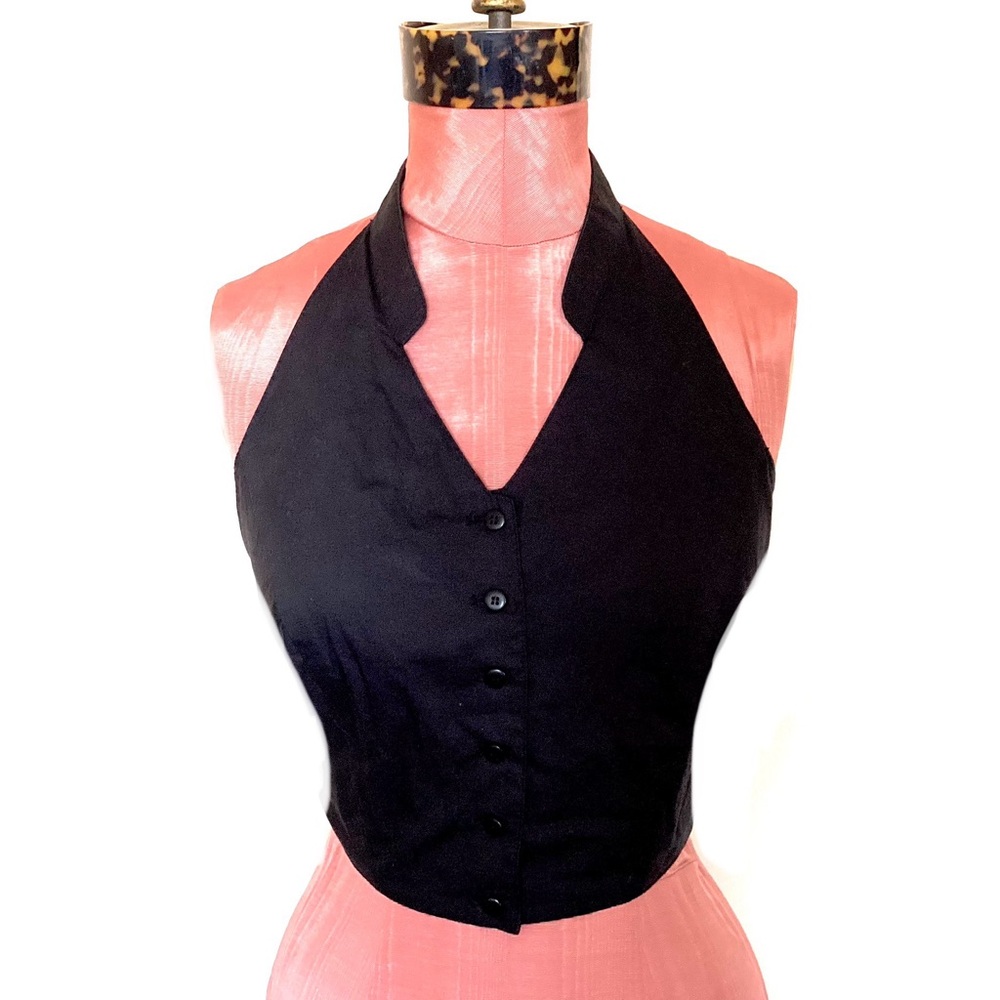 Guess Collection Black Halter Blouse SZ M